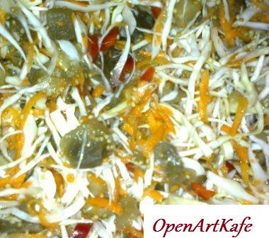 Квашеная капуста с баклажанами