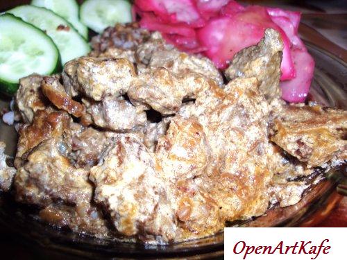 Печень в сметане